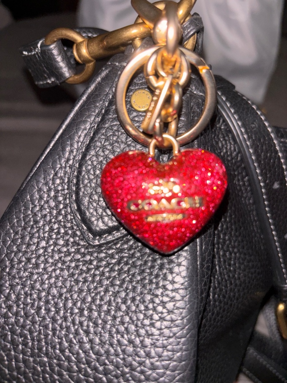 Coach heart bag charm key ring